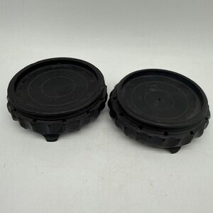 Lot of 2 Small Black Vase Stands Accmodates Vase 3.75" Wide